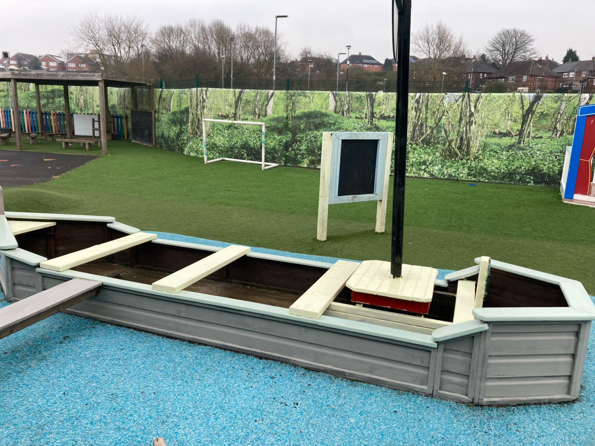 Repainted playground equipment